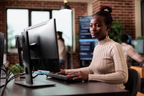 woman at computer