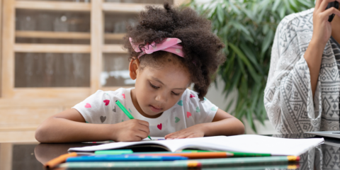 Young girl drawing